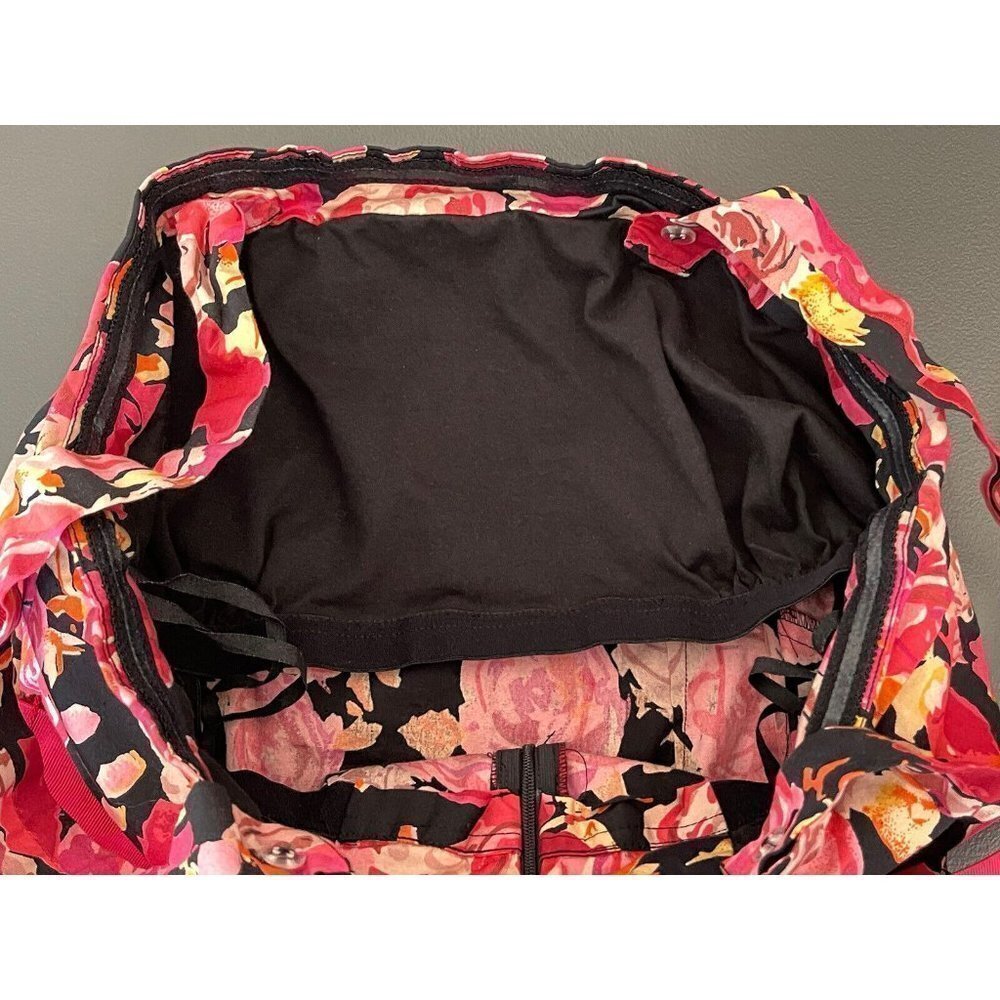Motherhood Maternity Medium Removeable Strap Floral Print Top Black Pink - Picture 9 of 12